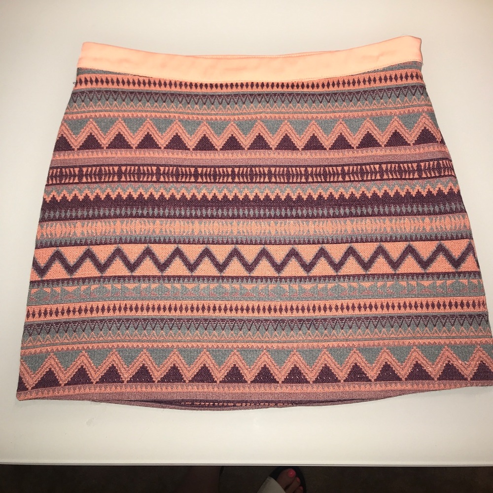 Super cute! Coral, purple, turquoise chevron skirt